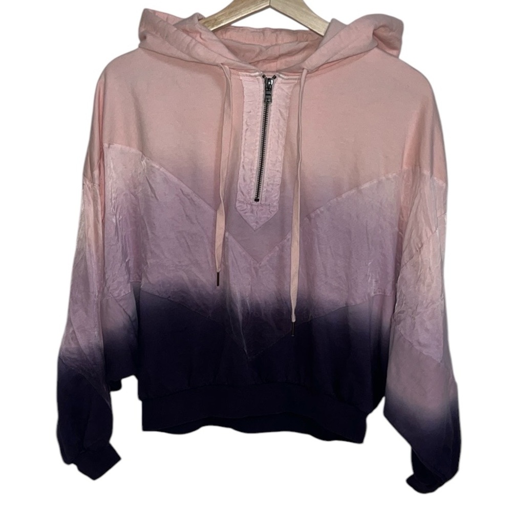 PINK Victoria’s Secret Pink and Purple Ombre Cropped Hoodie (XS)